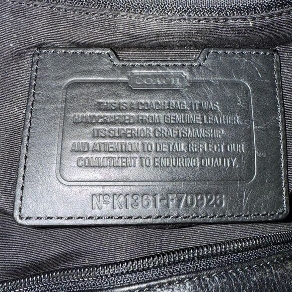 Coach F70926 Bleecker Legacy Black Pebbled Leather Slim Brief Bag w Strap Unisex - Picture 9 of 12